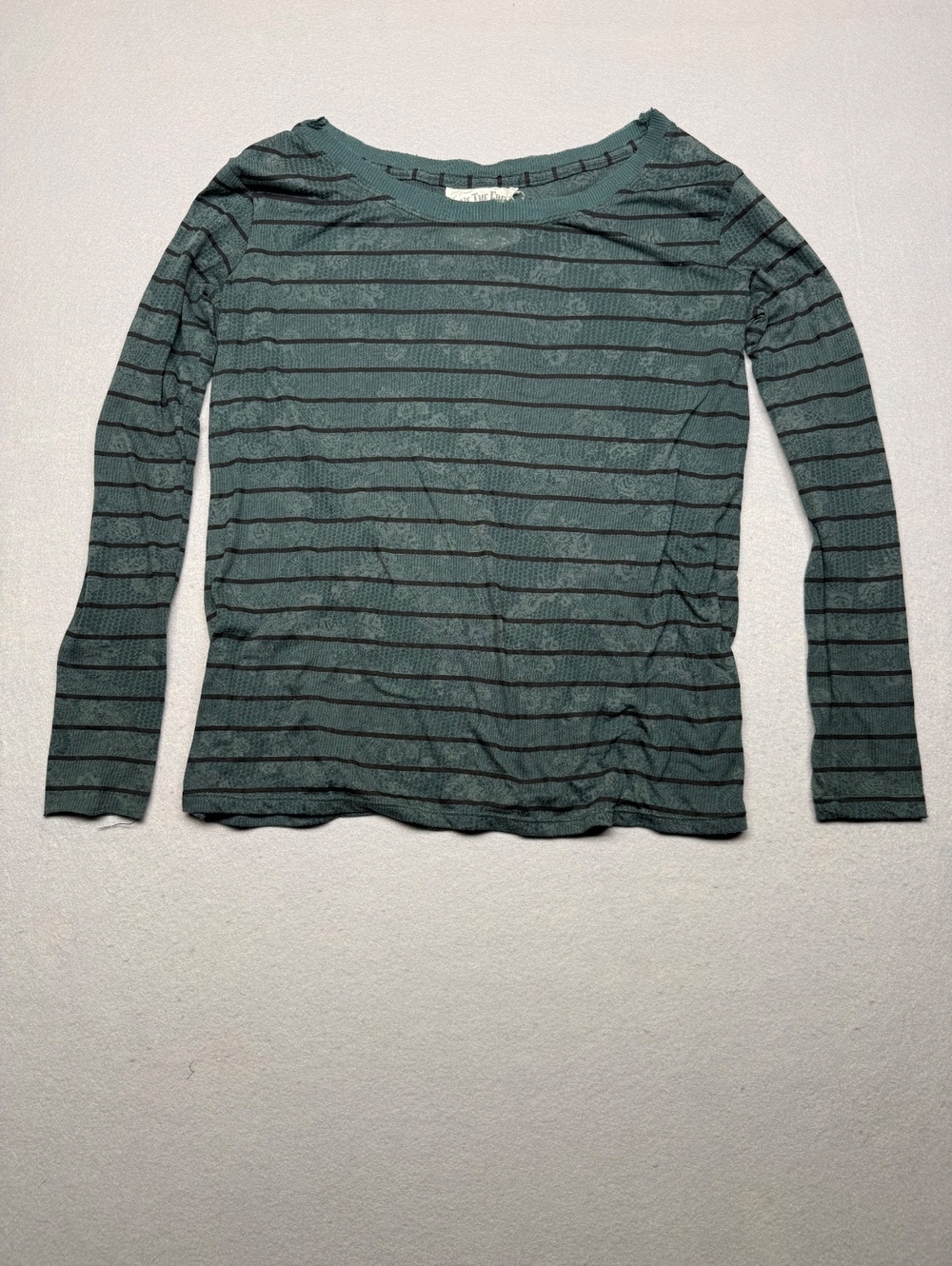We The Free Long Sleeve Top Women XS Green Striped